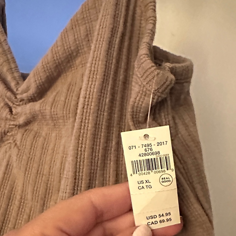 Aerie beige Ribbed Mini Dress in size XL. Nwt - Picture 5 of 5
